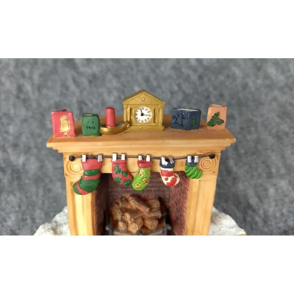 OUR AMERICA Yankee Candle Toppers Set of 2 Christmas Fireplace & Christmas Eve 2